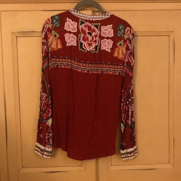 NWT Desigual Red Floral Button Up Blouse Size XS - Picture 4 of 4